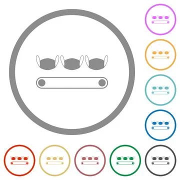 Mask manufacturing flat icons with outlines Stock Illustration