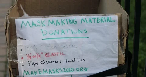 Mask materials are donated during COVID-19 Stock Footage 130932238
