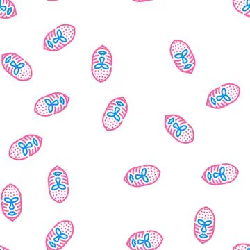 Mask museum exhibit vector seamless pattern Stock Illustration