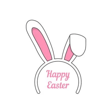 Mask from outline rabbit ears Stock Illustration