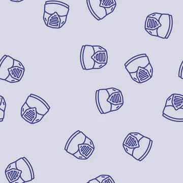 Mask paintball game line vector seamless pattern Stock Illustration
