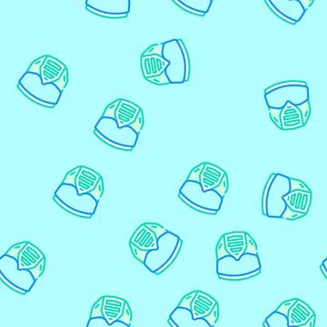 Mask paintball game vector seamless pattern Stock Illustration