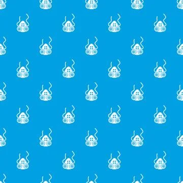 Mask protection pattern seamless blue 库存插图