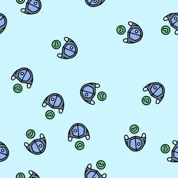 Mask for protection from pollen vector seamless pattern イラスト素材