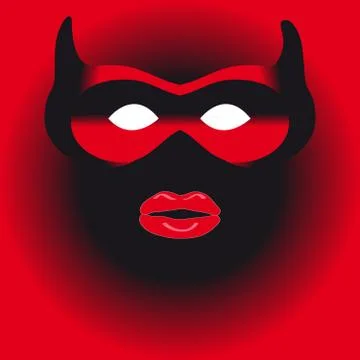 Mask on red background Stock Illustration