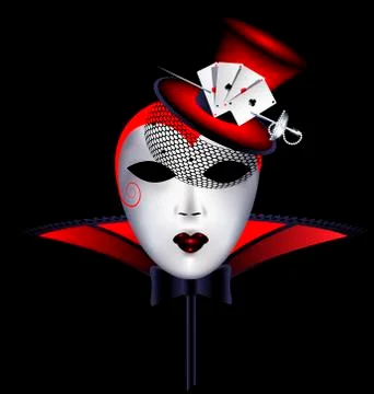 Mask red dame Stock Illustration