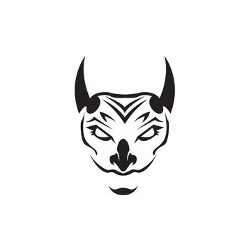 Mask samurai shogun black logo design vector graphic symbol icon sign illus.. Stock Illustration