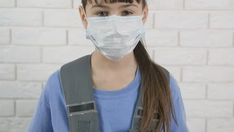 The mask at school. Epidemic. Stock Footage 126999435