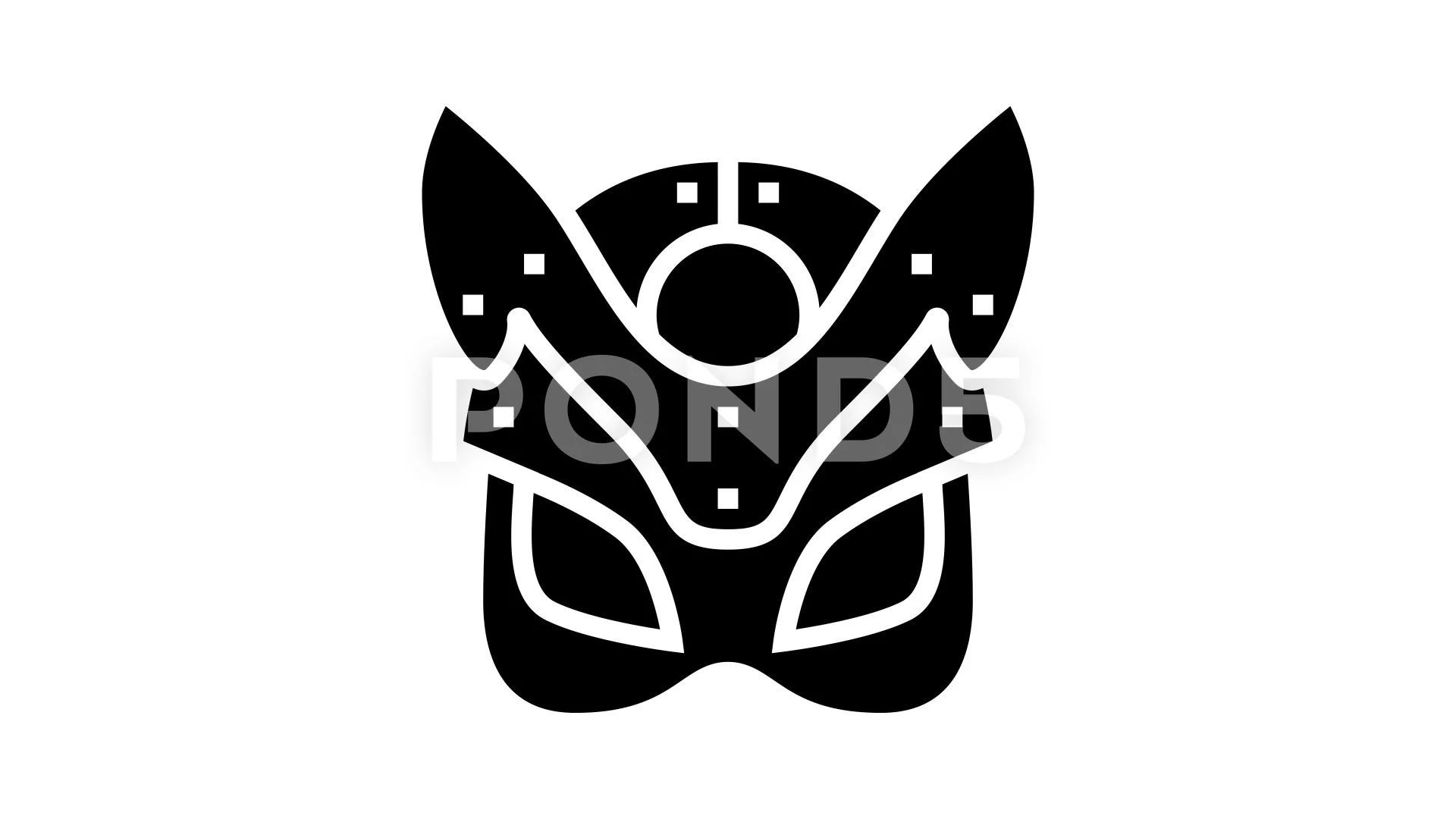 mask sex toy glyph icon animation