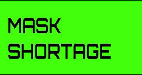 Mask shortage text green screen, masked glitched effect. Stock Footage 132622755