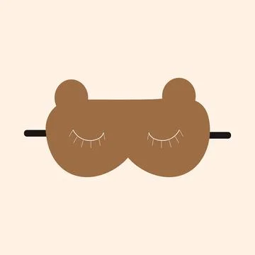 Mask for sleeping in form of bear Stock Illustration