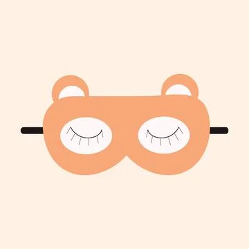 Mask for sleeping in form of bear Stock Illustration