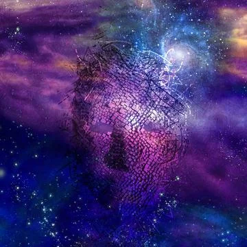 Mask in space Stock Illustration