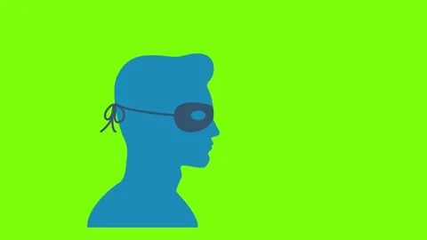 Mask superhero carnival or opera actor animation icon. Hacker thief icon Stock Footage 337527595