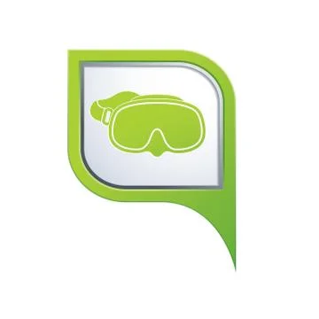 Mask symbol on green map pointer Stock Illustration