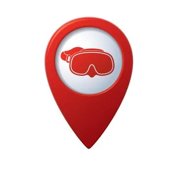 Mask symbol on map pointer Illustrazione stock
