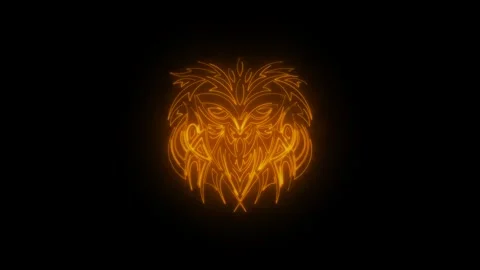 The mask tribal lines light effect green screen background Stock Footage 303677109
