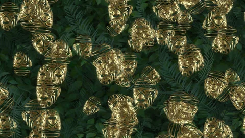 Mask Tropical Background Loop Tile Swirl. This Texture is loopable and Stock Footage 267680087