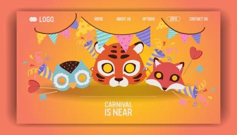 Mask vector pattern kids carnival cartoon animal masks for masquerade party イラスト素材
