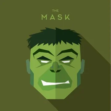 Mask villain into flat style vector graphics art Stock Illustration