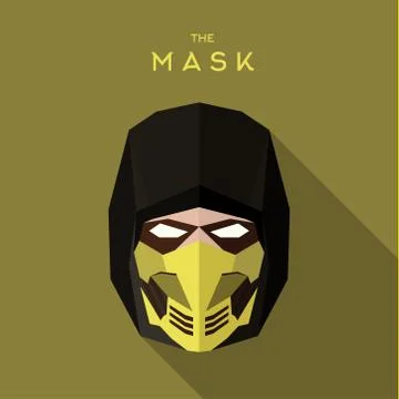 Mask villain into flat style vector graphics art Illustrazione stock