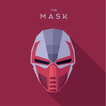 Mask villain into flat style vector graphics art Stock Illustration