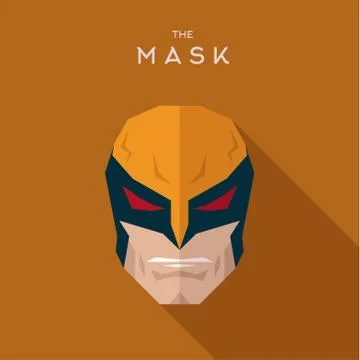 Mask villain into flat style vector graphics art Stock Illustration