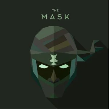 Mask villain into flat style vector graphics art Illustrazione stock