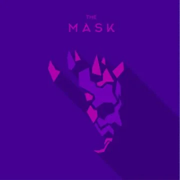 Mask villain into flat style vector graphics art Stock Illustration