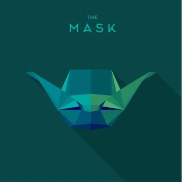 Mask villain into flat style vector graphics art Stock Illustration