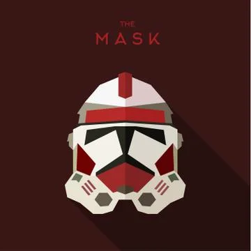 Mask villain into flat style vector graphics art Stock Illustration