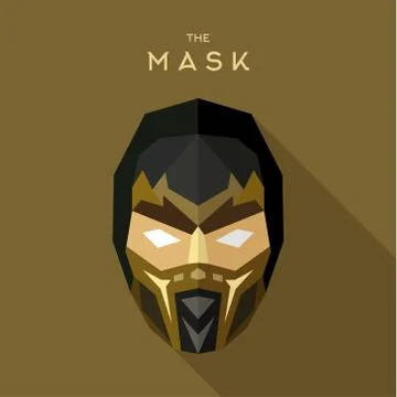 Mask villain into flat style vector graphics art Stock Illustration