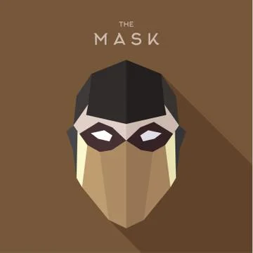 Mask villain into flat style vector graphics art Stock Illustration