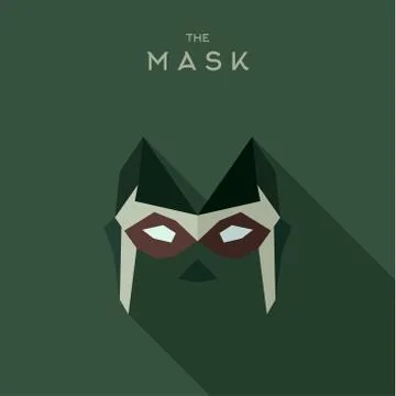 Mask villain into flat style vector graphics art Stock Illustration