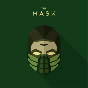 Mask villain into flat style vector graphics art Stock Illustration
