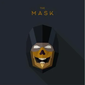Mask villain into flat style vector graphics art Stock Illustration