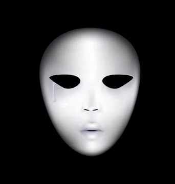 Mask white face Illustrazione stock