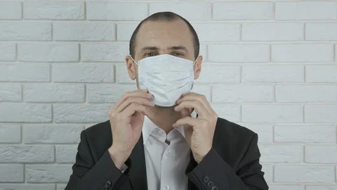 Mask at work. Epidemic. Stock Footage 126998553