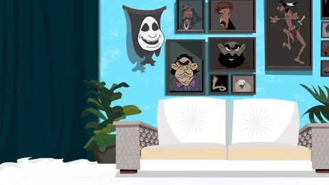 Maske hanging on a wall animation Stock Footage 242744065