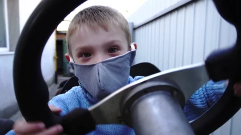 Masked child Stock Footage 154426992