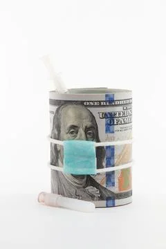 Masked dollar on white background Stock Photos