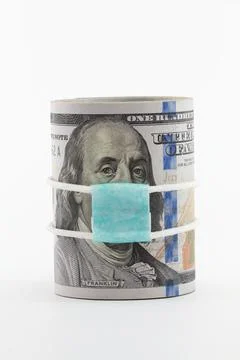 Masked dollar on white background Stock Photos