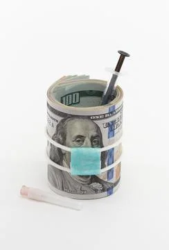 Masked dollar on white background Stock-Fotos