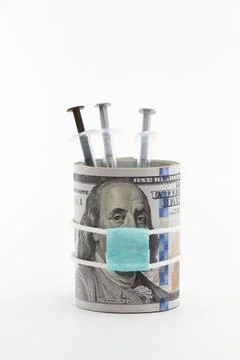 Masked dollar on white background Stock Photos
