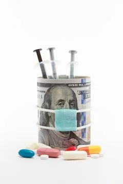 Masked dollar on white background Stock Photos
