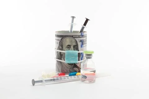 Masked dollar on white background Stock-Fotos