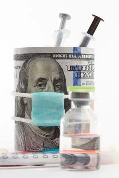 Masked dollar on white background Stock Photos