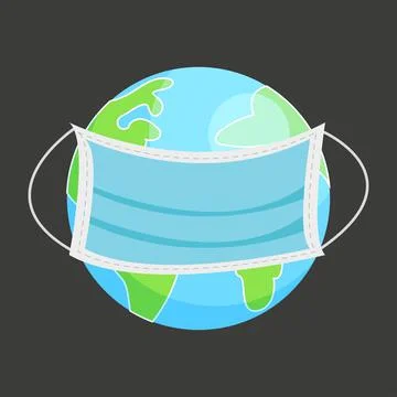 A masked globe. Planet Earth and the Blue Mask Stock Illustration
