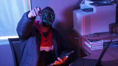 Masked Hacker Video stock 171336871