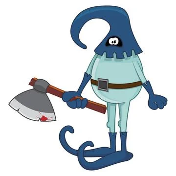 Masked hangman The executioner with axe on a white background Copyright: x... Stock Photos